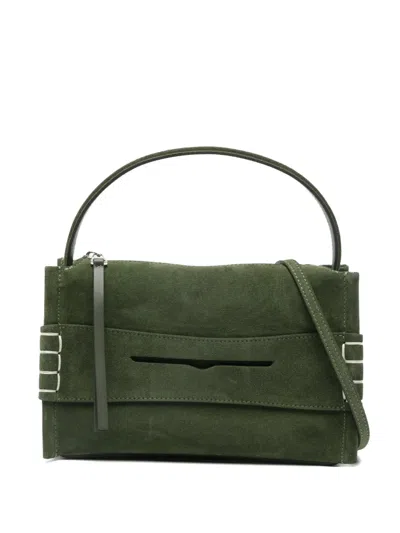 Jw Anderson W Anderson Womens Khaki Loafer Suede Shoulder Bag In Green