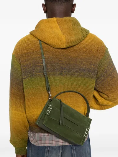 Jw Anderson W Anderson Womens Khaki Loafer Suede Shoulder Bag In Green