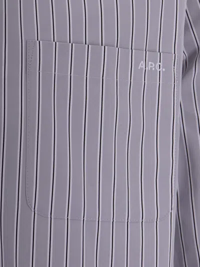 A.p.c. Stripe-pattern Shirt In Purple