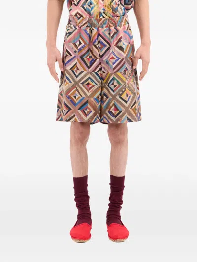 Pierre-louis Mascia Geometric-pattern Shorts In Multi
