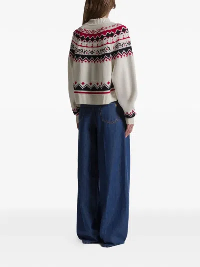 Alberta Ferretti Mock-neck Patterned Sweater In Multi