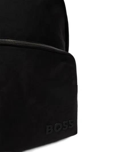 Hugo Boss Zip-up Backpack In Black