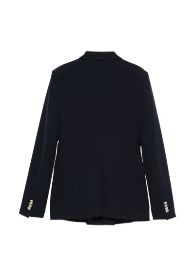 Tagliatore Double Breasted Jacket Front Pockets Notch Lapels In Blue