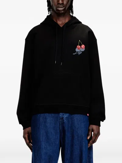 Diesel Cherry Sweatshirt In Black