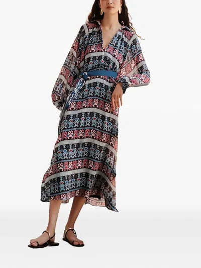 Devotion Patterned Midi Dress In Multi