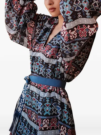 Devotion Patterned Midi Dress In Multi