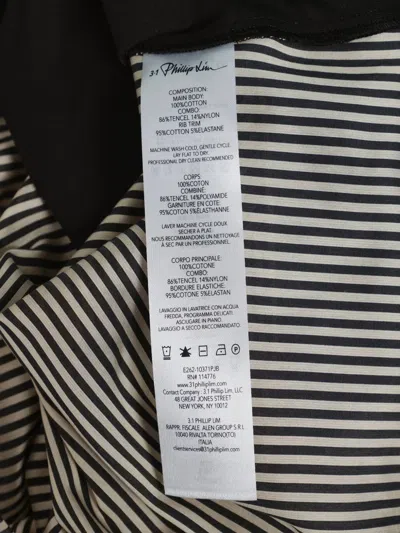 3.1 Phillip Lim Ss Ruched Slv T-shirt W Combo Panel In Black