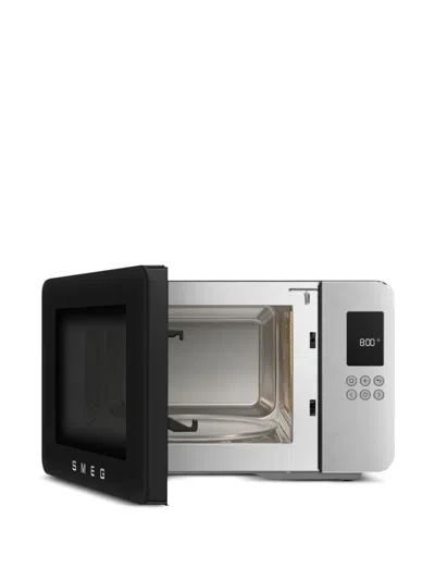 Smeg Oven And Grill Rounded Microwave In Black