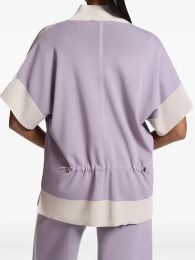 Elena Miro' Two-tone Zip-up Sweatshirt In Purple