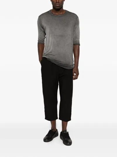 Thom Krom 940 Raw-cut Double-layer T-shirt In Gray
