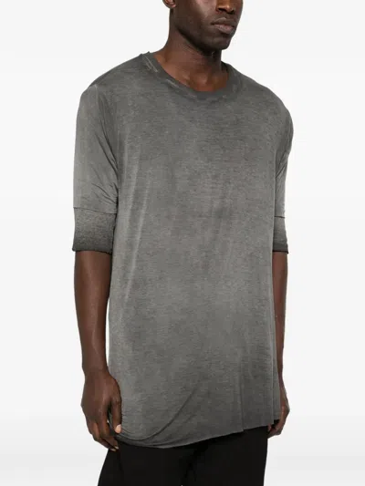 Thom Krom 940 Raw-cut Double-layer T-shirt In Gray
