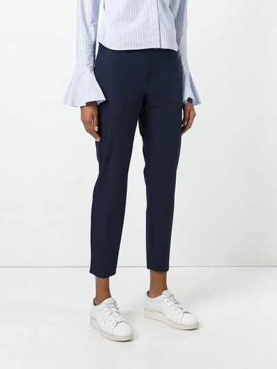 Shop Theory Cropped Flared Trousers In Blue