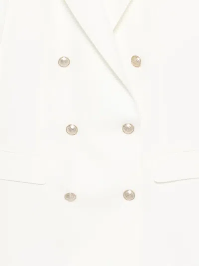 Tagliatore Double Breasted Jacket Structured Front Pockets In White