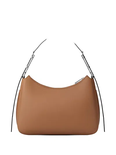 Michael Kors Nolita Medium Shoulder Bag In Hammered Leather In Neutral