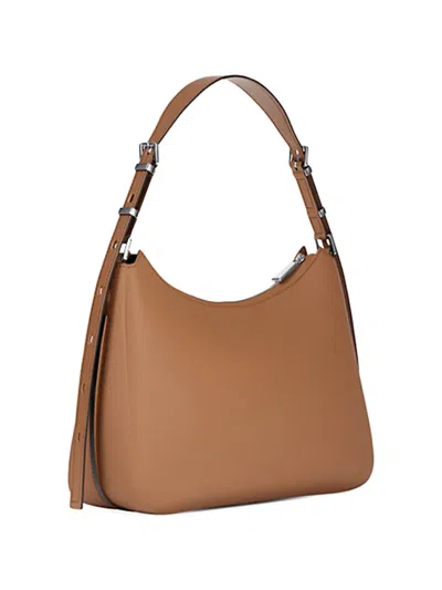 Michael Kors Nolita Medium Shoulder Bag In Hammered Leather In Neutral