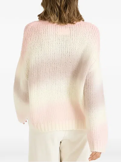 Juvia Sprayed Stripe Sweater In Pink