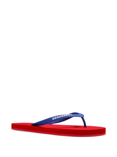 Dsquared2 Logo-strap Flip Flops In Red