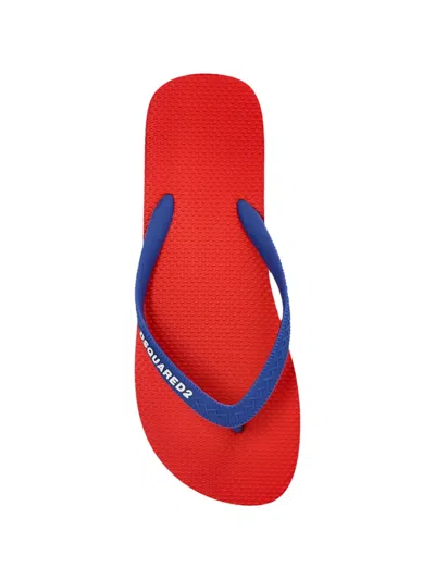 Dsquared2 Logo-strap Flip Flops In Red