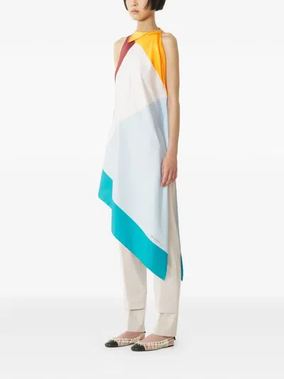 Lanvin Graphic Print Silk Top In Multi