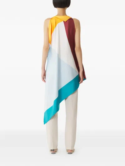 Lanvin Graphic Print Silk Top In Multi