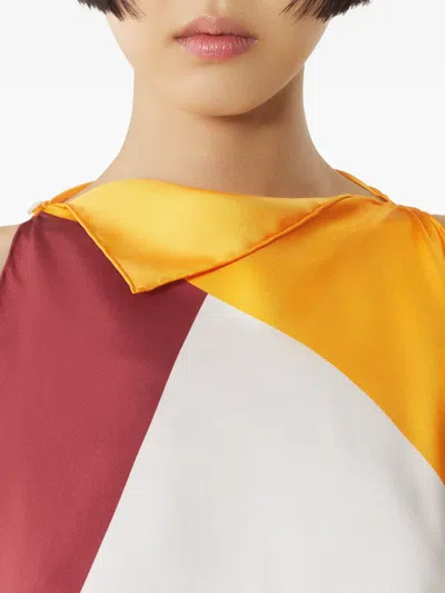 Lanvin Graphic Print Silk Top In Multi