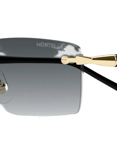 Montblanc Rectangle Sunglasses In Black