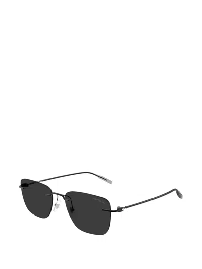 Montblanc Rectangle Sunglasses In Black