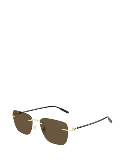 Montblanc Square-frame Sunglasses In Brown