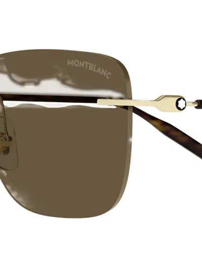 Montblanc Square-frame Sunglasses In Brown