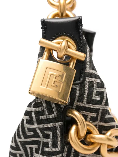 Balmain Medium Monogram Chain Sync Tote Bag In Black
