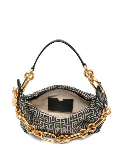 Balmain Medium Monogram Chain Sync Tote Bag In Black