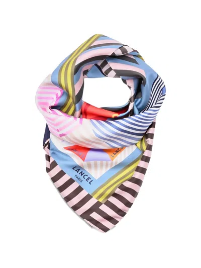 Lancel Silk Square Scarf In Multi