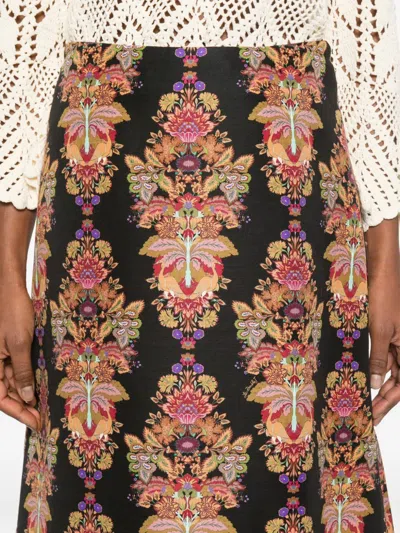 La Doublej Cornucopia Wool-blend Midi Skirt In Multi