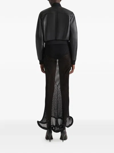 Givenchy Cropped Bomber Jacket Long Sleeves Collar In Black