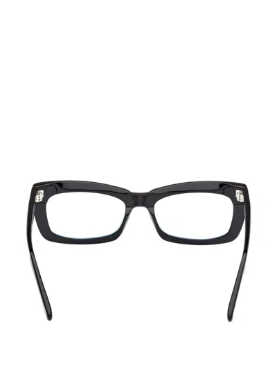 Tom Ford 55mm Rectangular Blue Light Blocking Glasses In Black