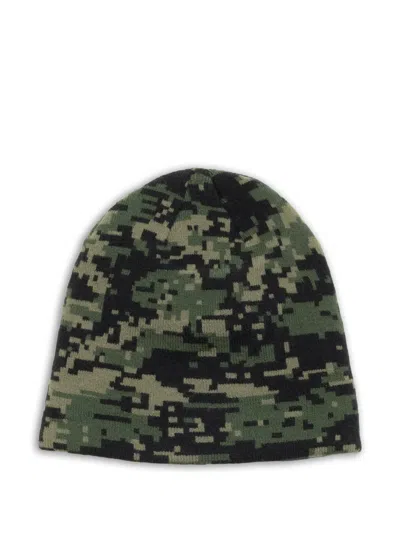 Stussy Patterned Beanie Hat In Green