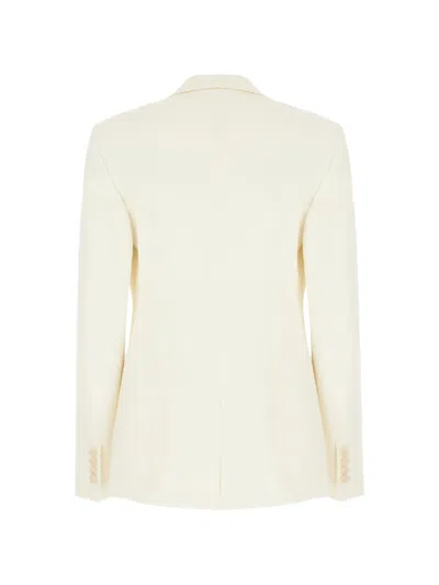 Stella Mccartney Pocket Blazer Jacket In Neutral