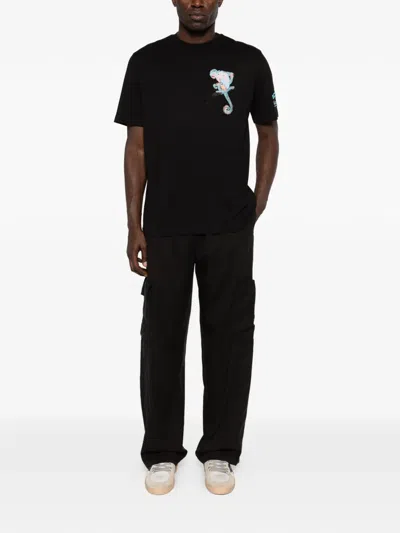 Iceberg Monkey-embroidered T-shirt In Black