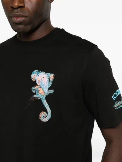 Iceberg Monkey-embroidered T-shirt In Black