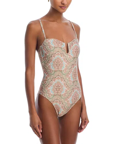 Paige Gianna U Ring Front One Piece Swimsuit In Neutral