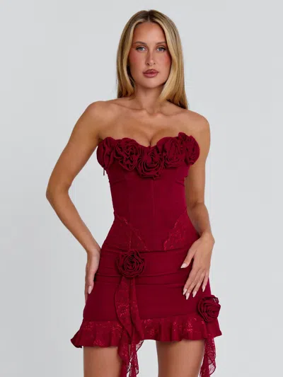 Outcast Evelane Mini Skirt Red In Red
