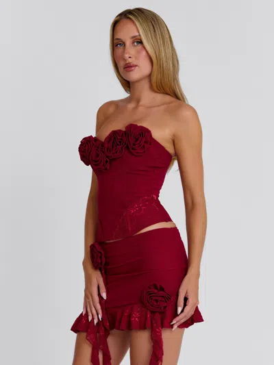 Outcast Evelane Mini Skirt Red In Red
