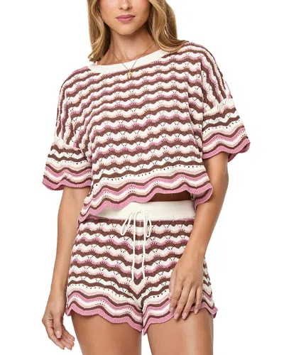 L*space Sunchaser Scalloped Cover Up Crop Top In Multi