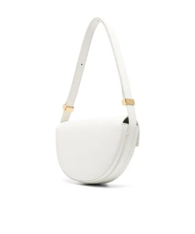 Patou Small Leather Shoulder Bag In White