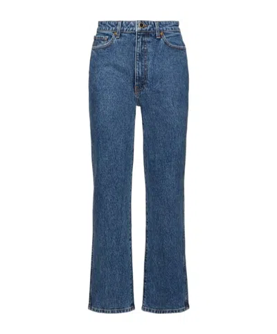 Khaite Abigail High Rise Straight Jeans In Blue