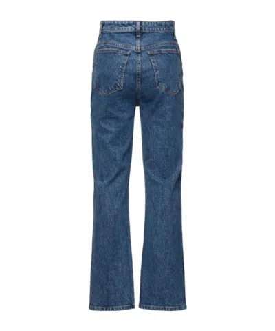 Khaite Abigail High Rise Straight Jeans In Blue