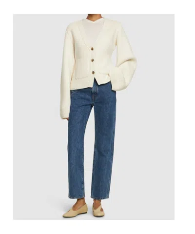 Khaite Abigail High Rise Straight Jeans In Blue