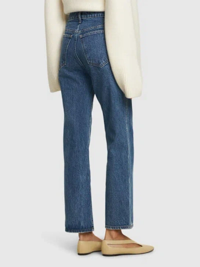 Khaite Abigail High Rise Straight Jeans In Blue