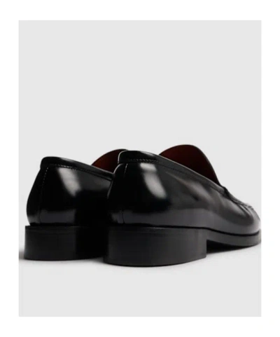 Acne Studios Stamped Monogram Calf Leather Loafers In Black