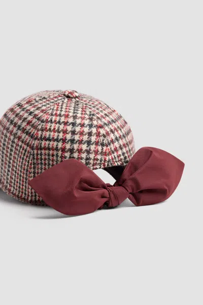 Patou Houndstooth Wool Baseball Cap In Multi